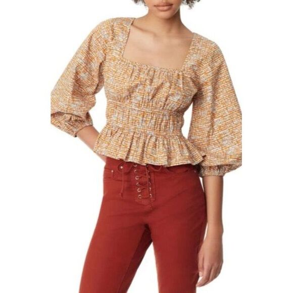 Circus NY by Sam Edelman Cal Peplum Top, Watercolor Stripe,Orange-multi - Picture 1 of 16